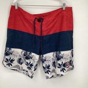 Men's Travis Mathew Swim Trunks - Large‎ red/blue/white